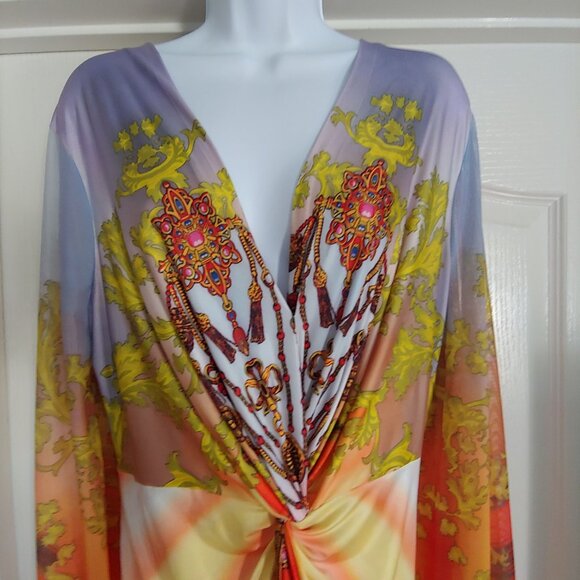Venus Long Tropical Vacation Tropical Resort Cruise Ethereal Dress L Exotic - Picture 7 of 15